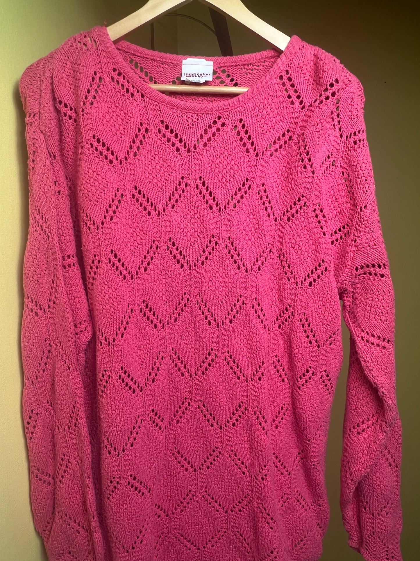 Pink crochet sweater tunic