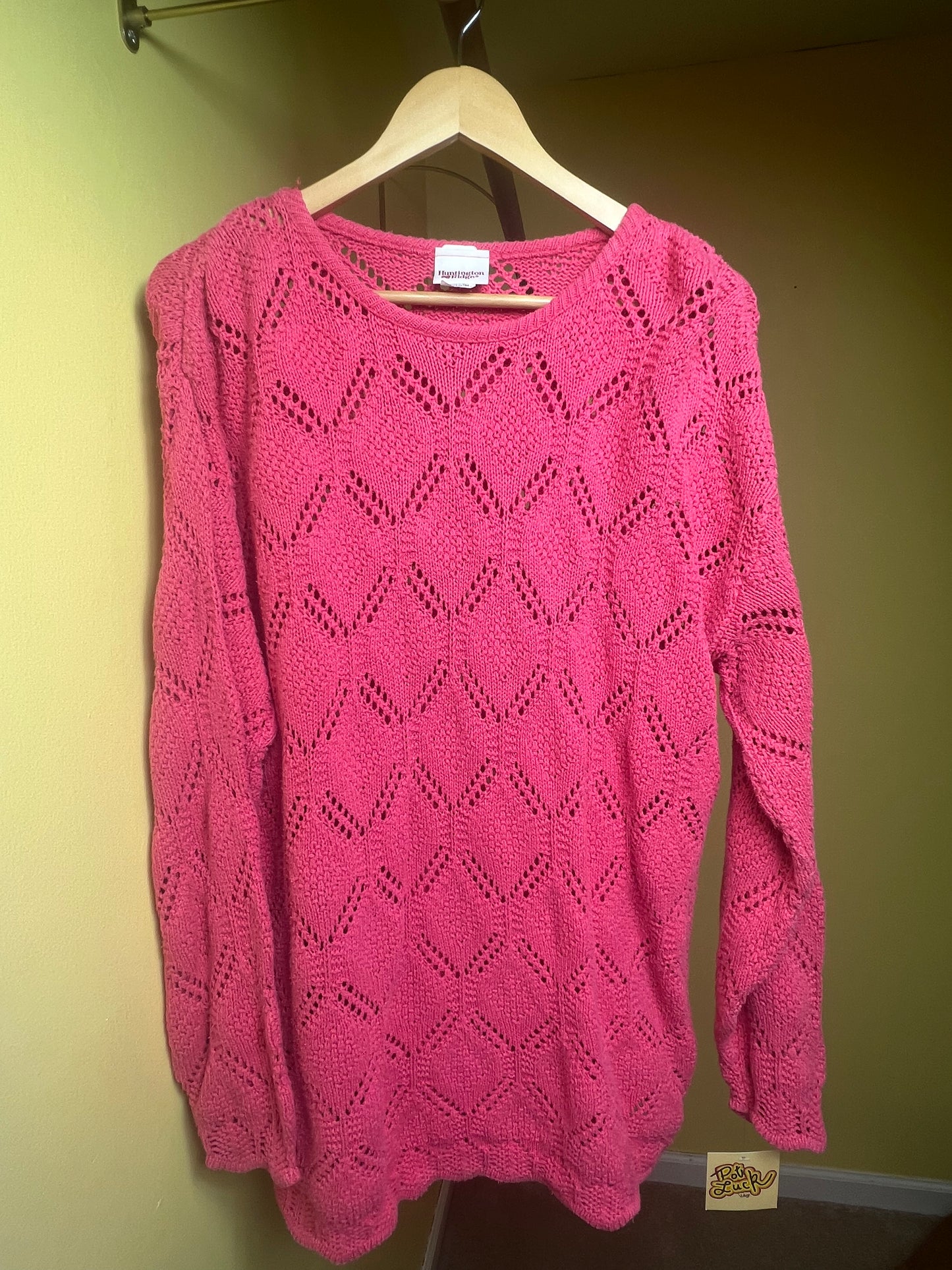 Pink crochet sweater tunic