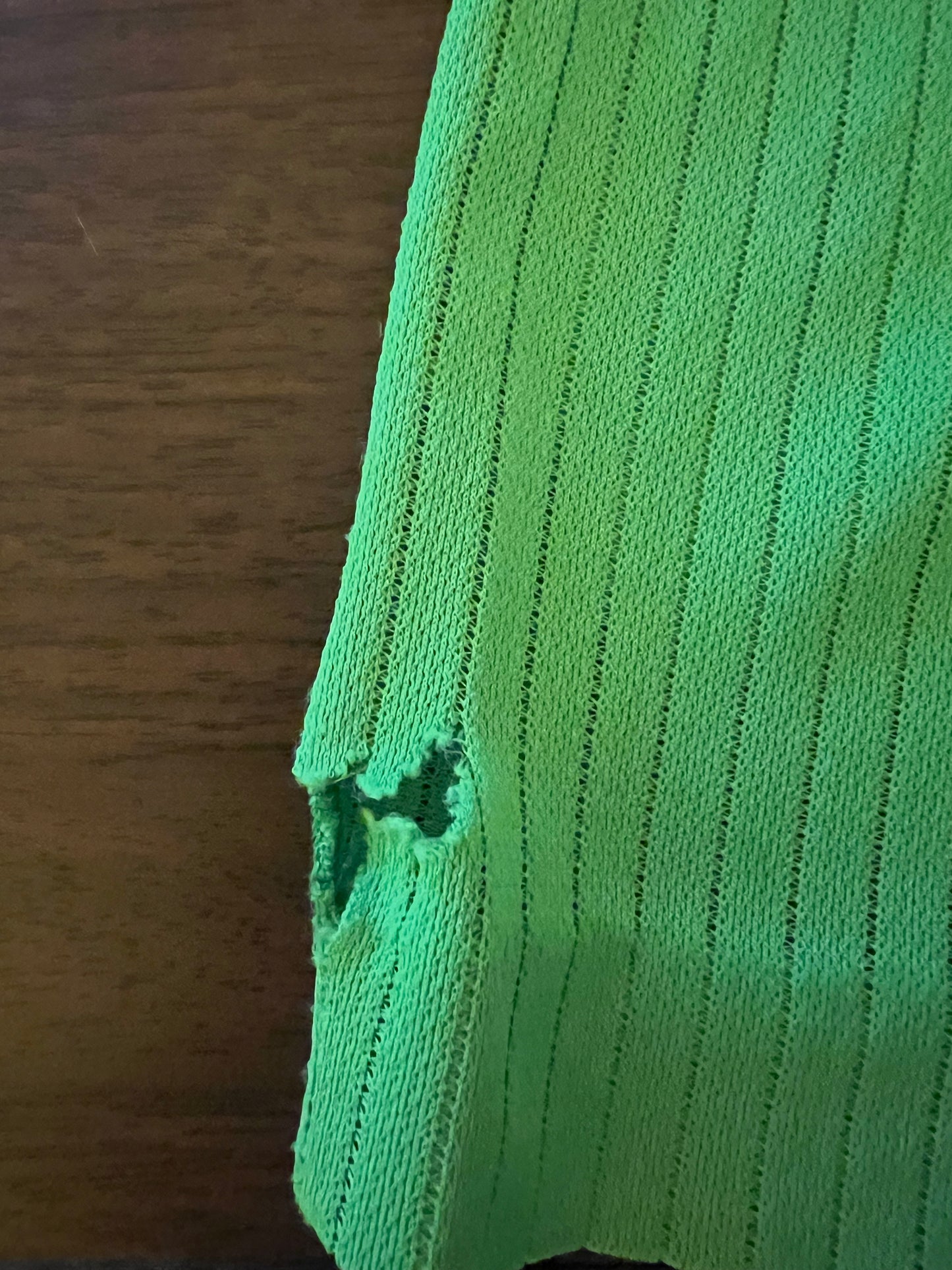 1970s Lime Green 60s Dagger Collar Sleeveless Shirt